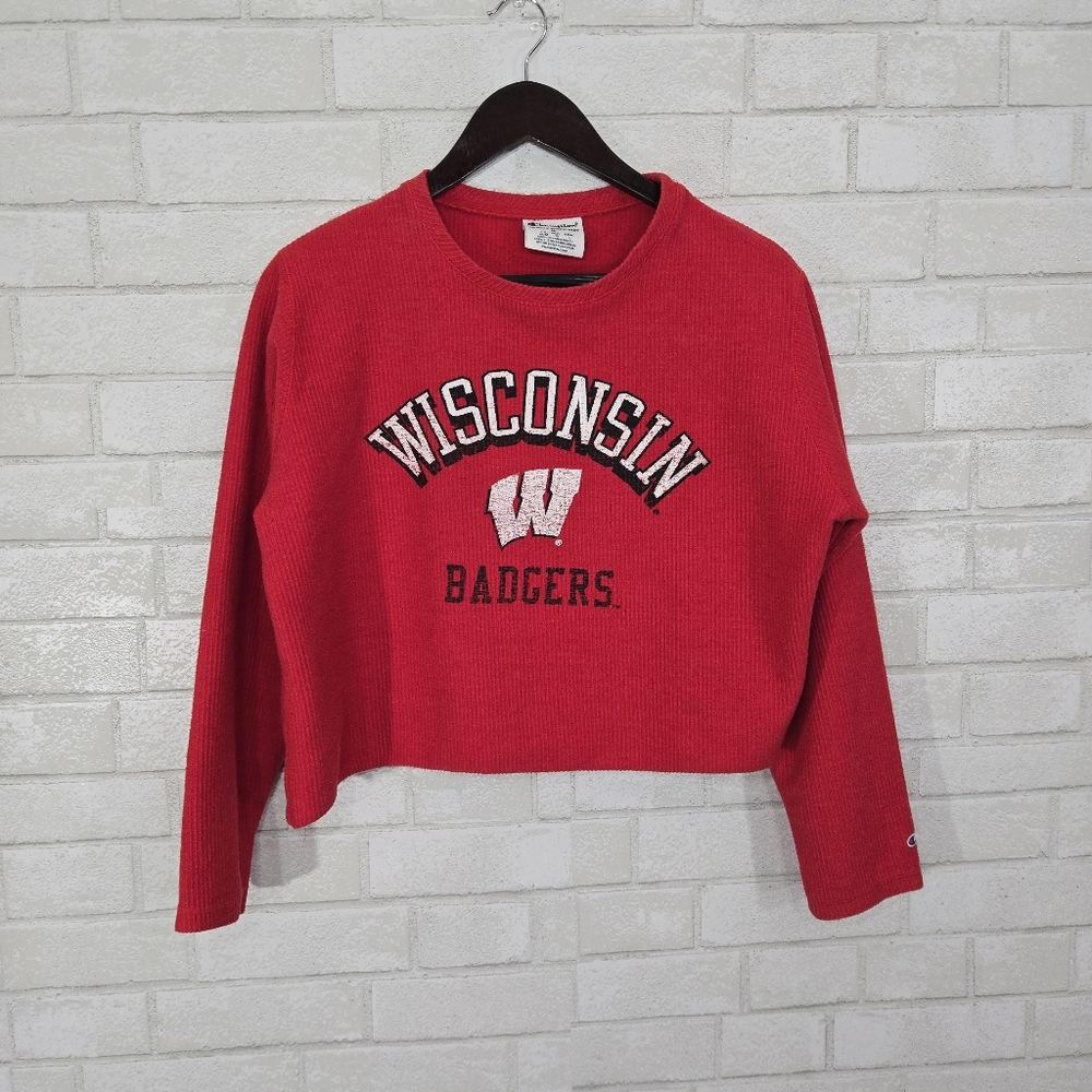 Champion‎ ribbed WI Badgers crop sweatshirt